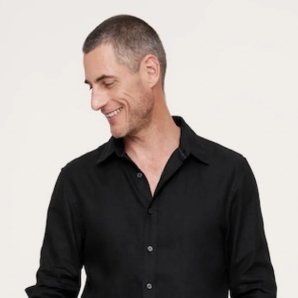 NWT Banana Republic Standard Fit Black Linen Shirt Size  XL (#762184)